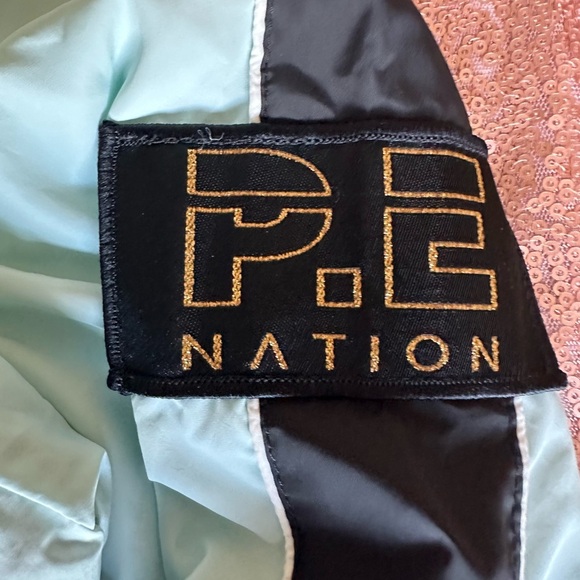 P.E Nation Man Up Windbreaker Jacket Womens M Full Zip Hood Color Block, Outdoor - Picture 3 of 12